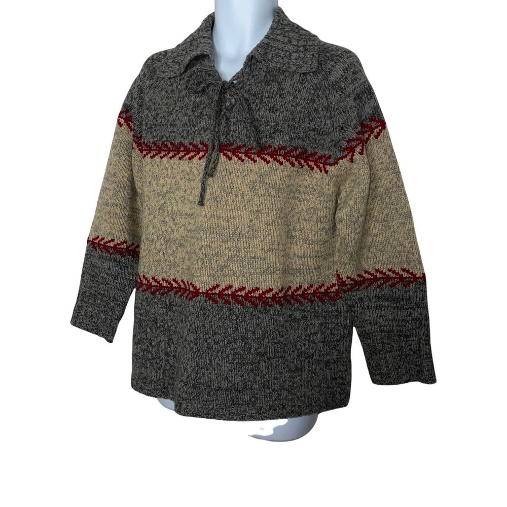 Eddie Bauer Vintage Y2K 100% Lambswool Christmas Holiday Pullover Sweater M - Picture 5 of 10